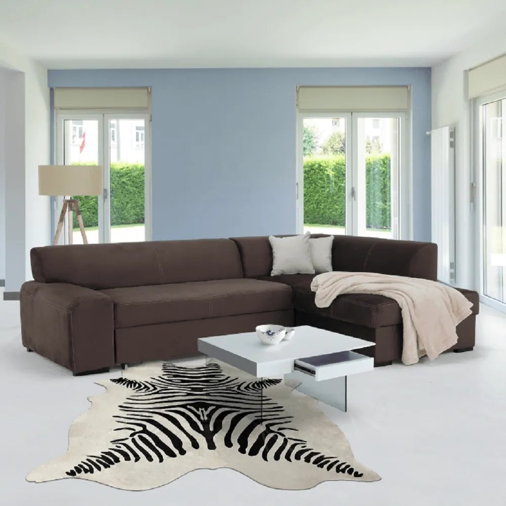 Ülőgarnitúra, barna, jobbos, MINERVA NEW