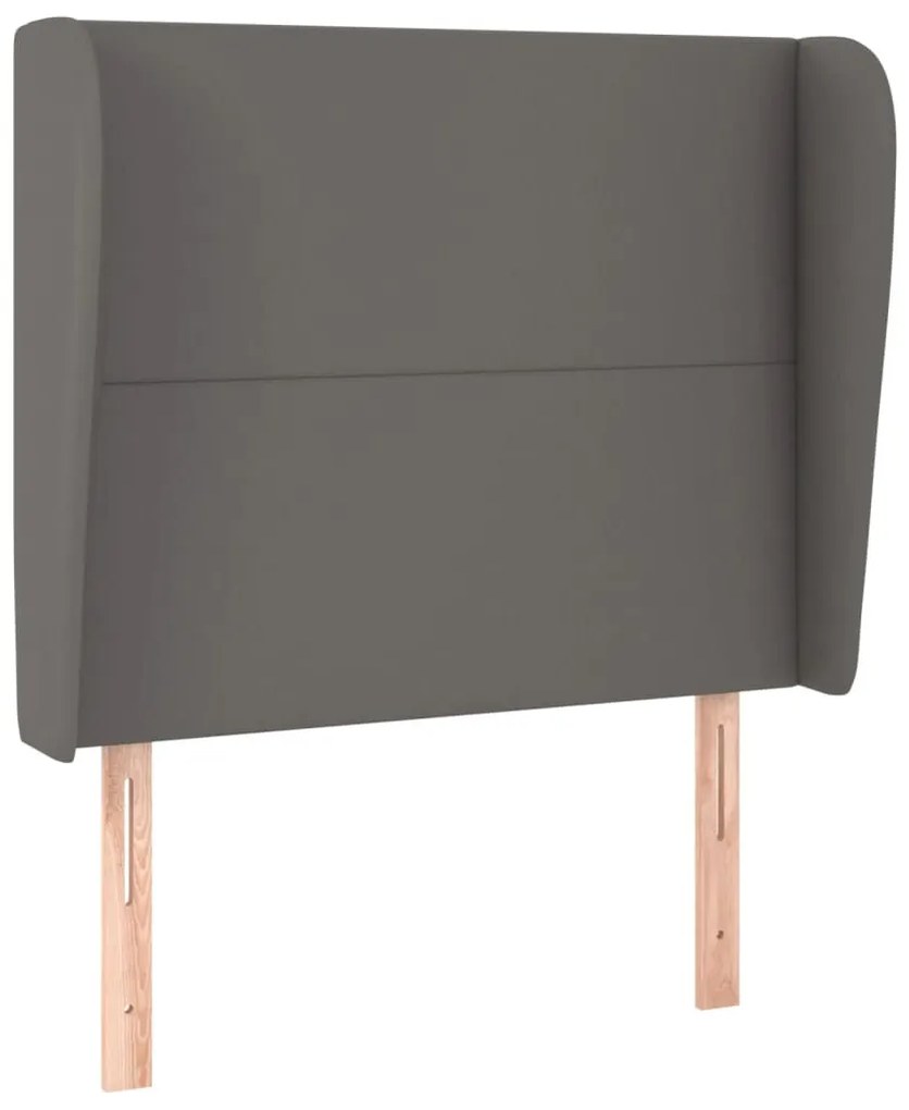 szürke műbőr fejtámla szárnyakkal 83 x 23 x 118/128 cm