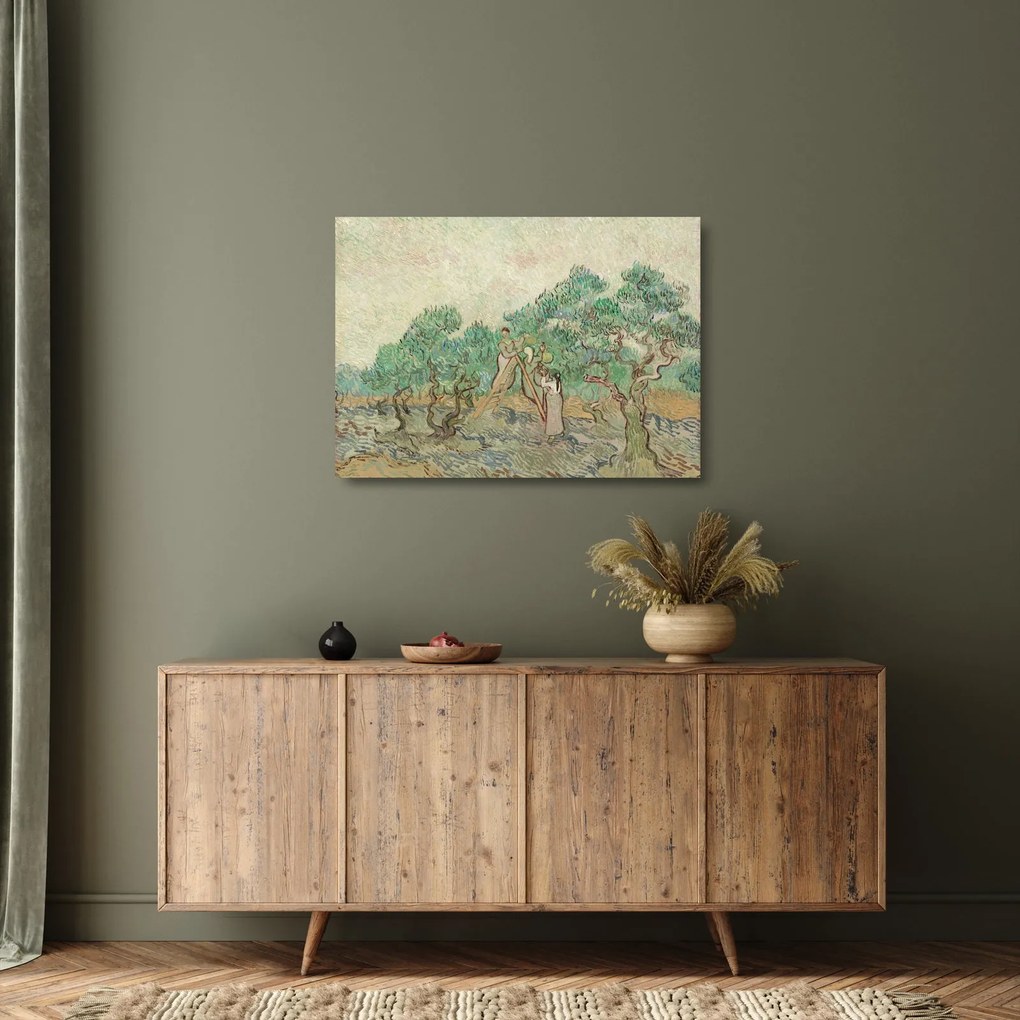 Üveg kép - Vincent van Gogh, The Olive Orchard, reprodukciók (70x50 cm)