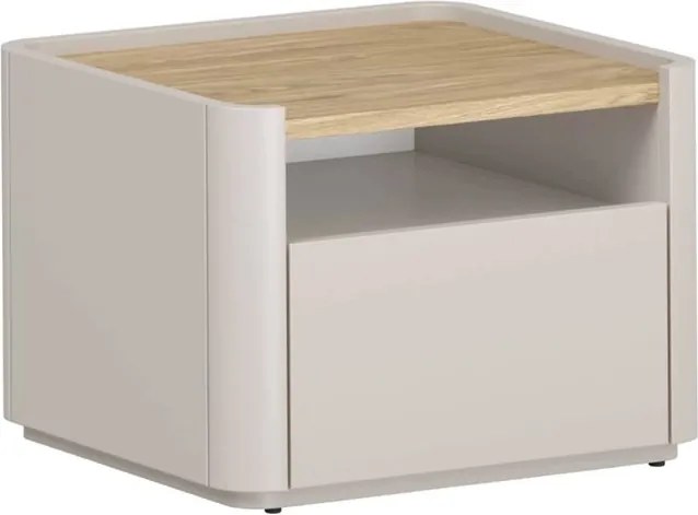 Elivo fiókos éjjeliszekrény 50 cm - kasmír / olajozott tölgy