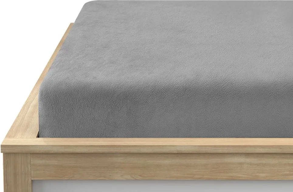 SOFT világosszürke mikroplüss lepedő 180x200 cm