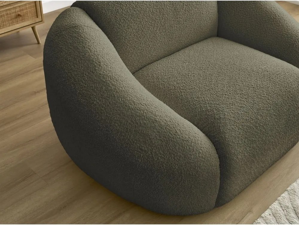 Zöld buklé fotel Tina – Bobochic Paris