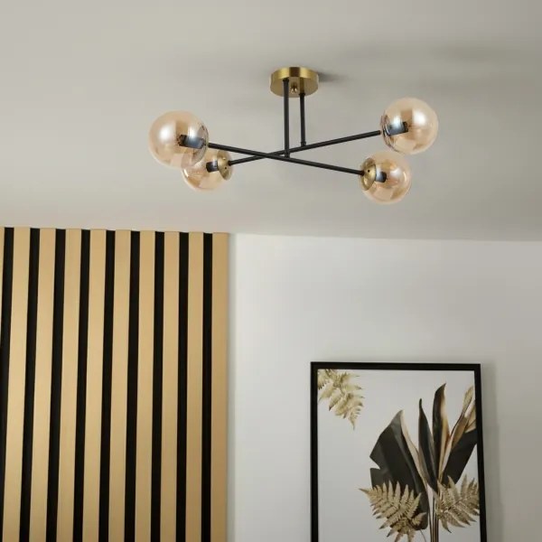 Brilagi - Felületre szerelt mennyezeti csillár MALIVA 4xE14/15W/230V arany