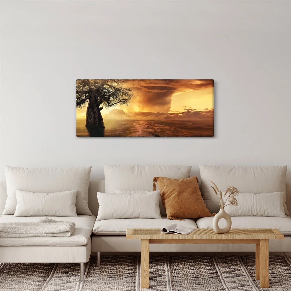 Narancssárga felhők képe (120x50 cm)