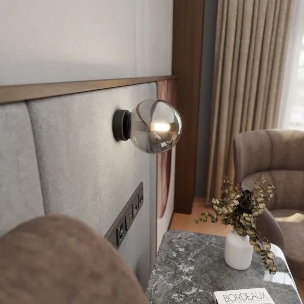 Fali lámpa ROSSI 1xE14/10W/230V fekete/szürke