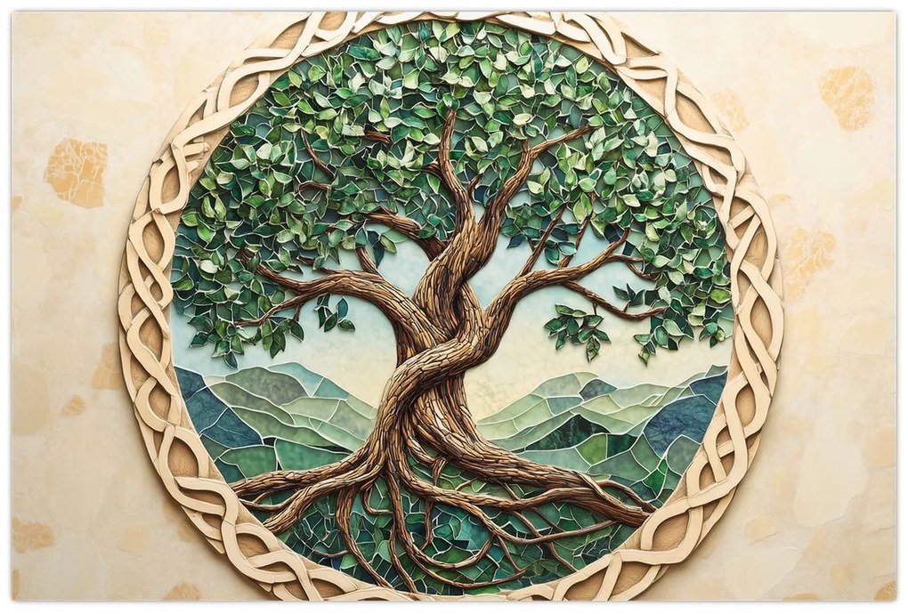 Kép – Fonott életfa (90x60 cm)