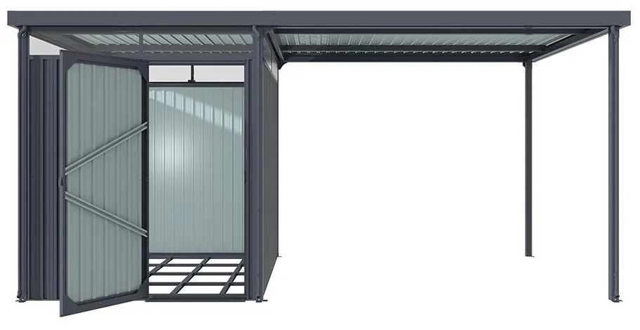 Avenberg MAGNUS Kerti ház fényáteresztő ablakokkal + bővítés 2.5 x 4.9 m - Premium