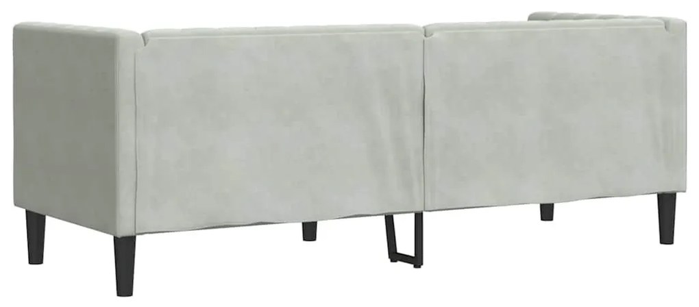 Chesterfield kanapé Világosszürke 194 x 74.5 x 70.5 cm Bársony
