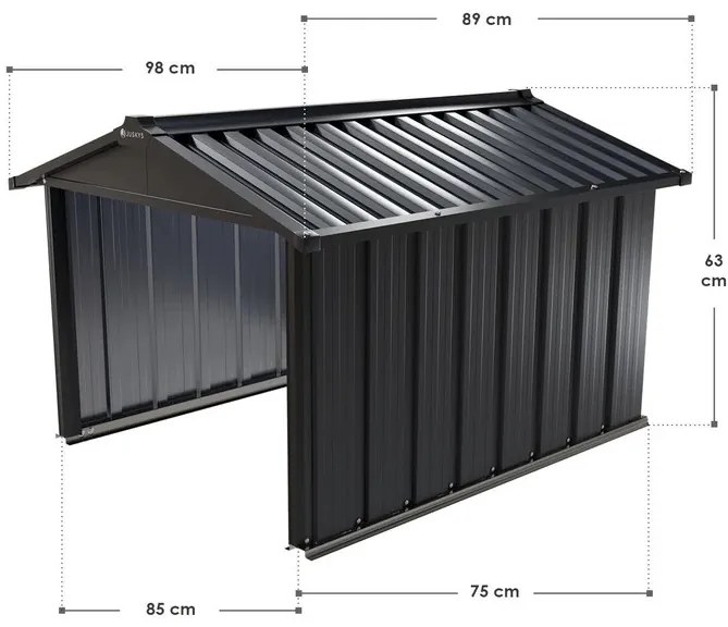 Juskys Robotfűnyíró garázs 98x89x63 cm - antracit