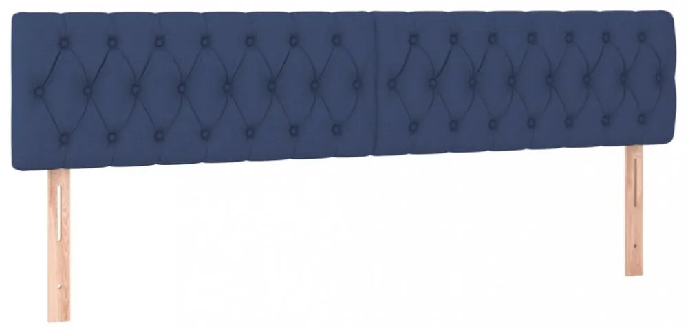 kék szövet LED-es fejtámla 200x7x78/88 cm