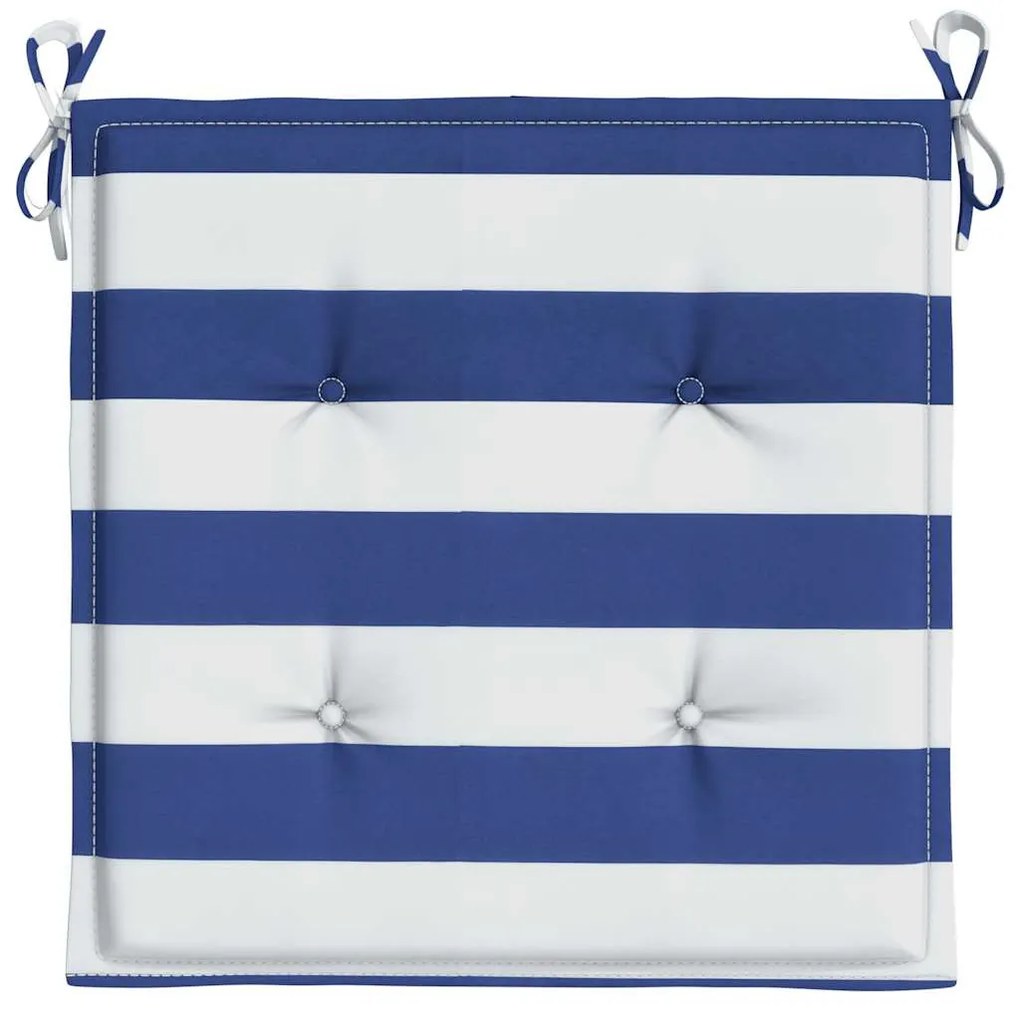 2 db kék és fehér csíkos szövet székpárna 50x50x4 cm