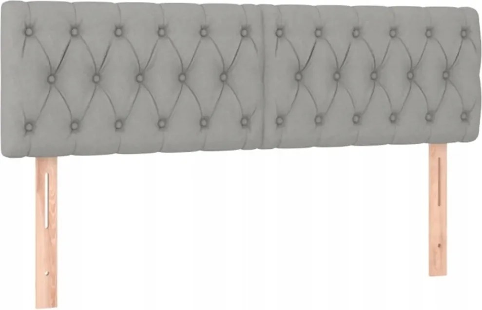 Fejtámlák ágyhoz, 2 db, világosszürke, 72x7x78/88 cm, szövet