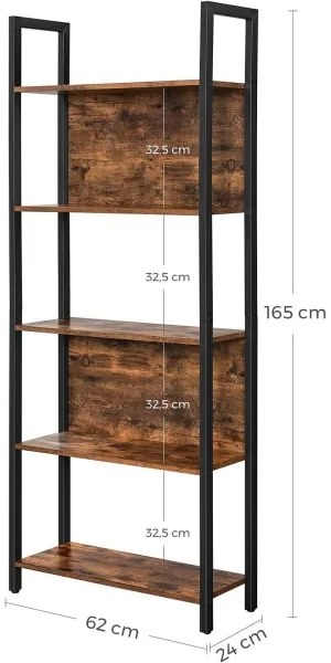 NAVARO könyvespolc barna/fekete