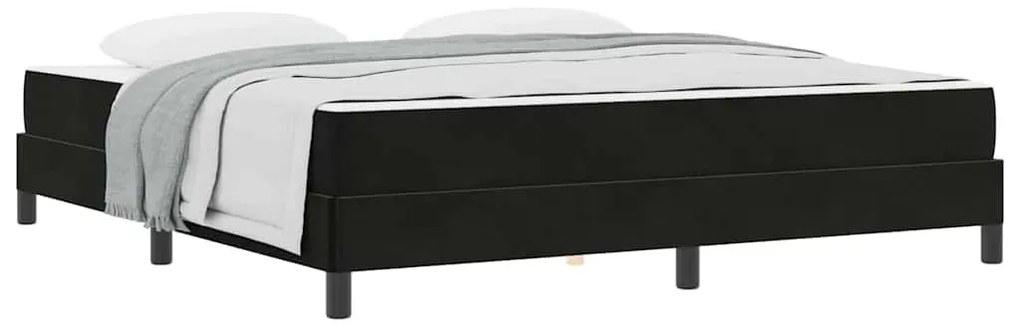 Boxspring ágy matraccal matracmal Fekete 180 x 200 cm Bársony