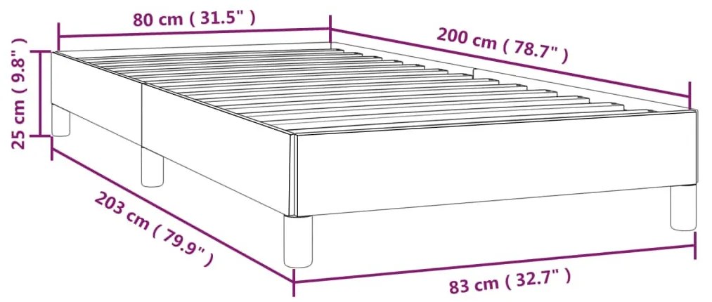 szürke műbőr ágykeret 80 x 200 cm