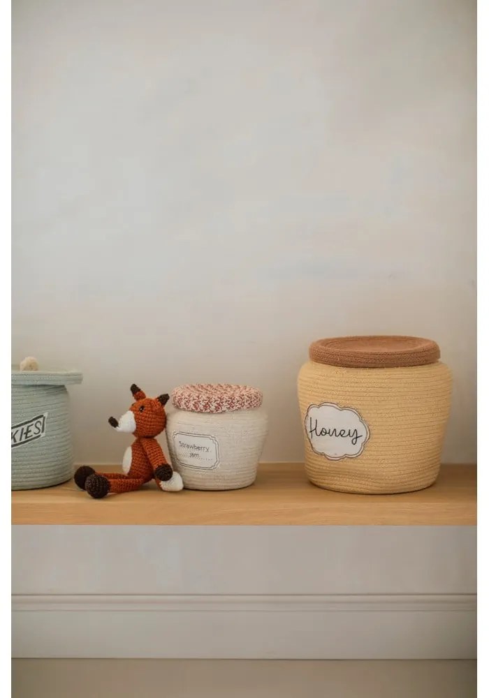 Krémszínű textil játéktároló kosár ø 20x23 cm Jam Jar – Lorena Canals