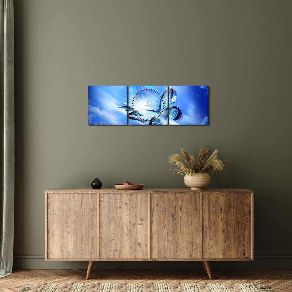 Kép - Pillangó, a remény szimbóluma (órával) (90x30 cm)