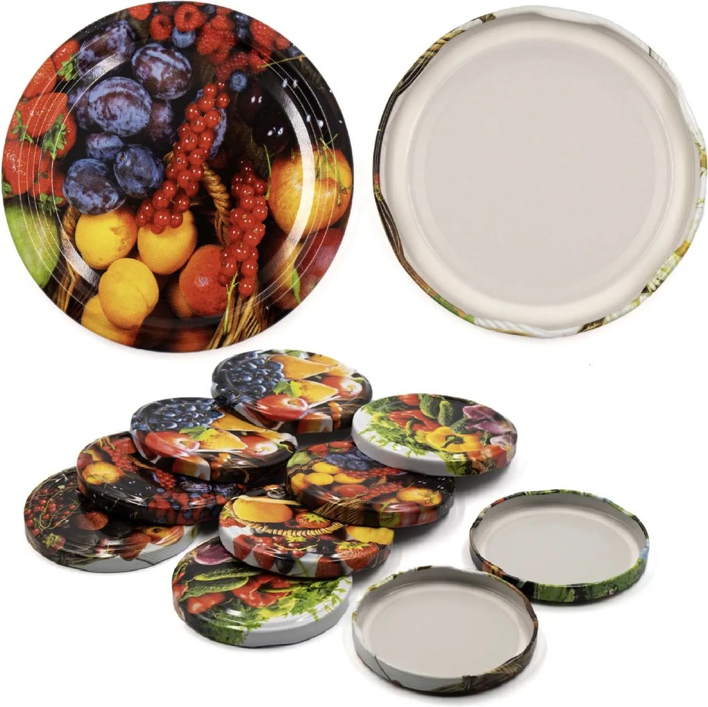 Befőttesüveg Fedél MIX Színes 10DB 82MM 6 Akasztó