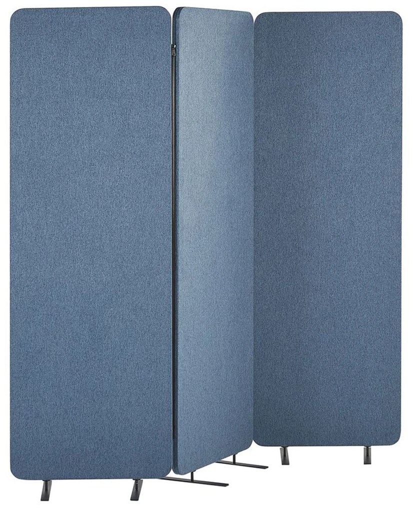 Kék paraván három panellel 184 x 184 cm STANDI Beliani