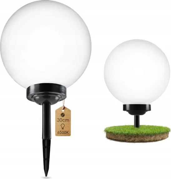 LED napelemes lámpa LED/1,2V, 6500K, 200 mAh, átmérő 30 cm, IP44, fehér/fekete