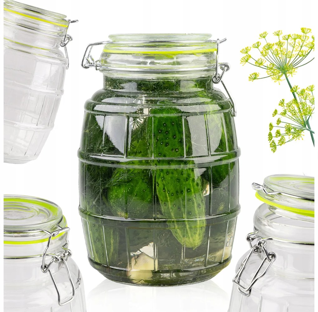 Üveg Edény 1,7L-ES Weck Tartály Élelmiszer Tárolására Szilázs Szilárd