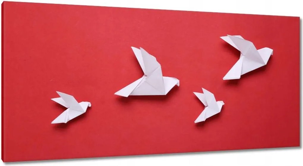Vászonkép 115x55 Origami papír galambok