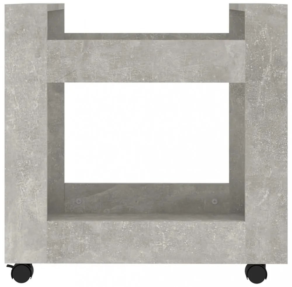 betonszürke szerelt fa asztal-kocsi 60 x 45 x 60 cm