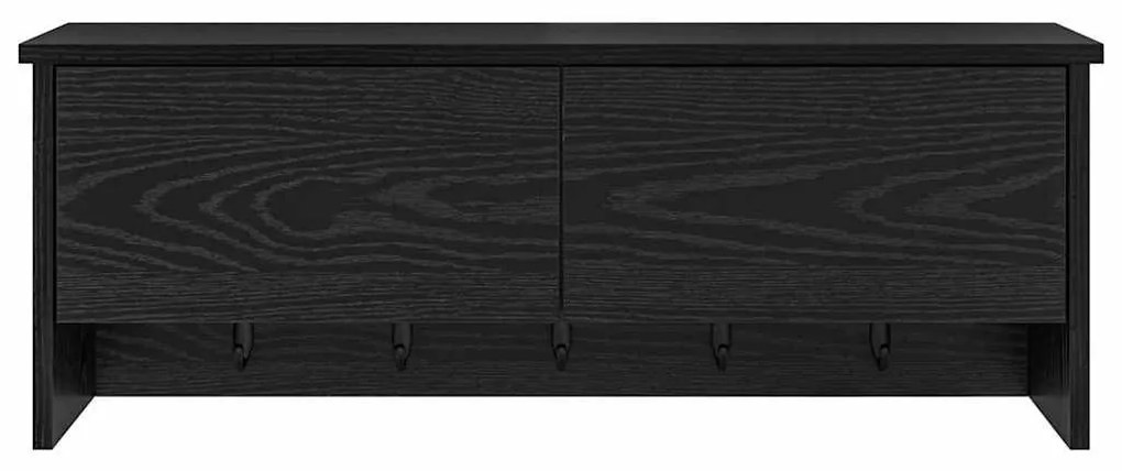 Fali Kabáthorog polcokkal Musta tammi 80 x 20 x 30 cm Faanyag