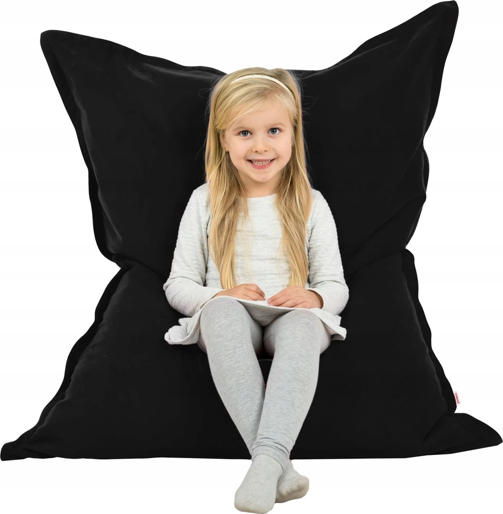 Fekvő plüss párna XL-es, Fekete