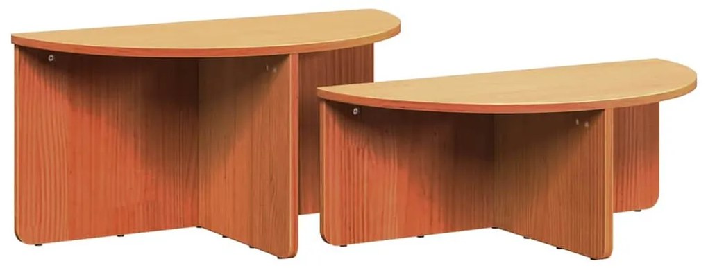 Dohányzóasztal 2 pcs Viaszbarna 79 x 39.5 x 40 cm Tömör fenyőfa