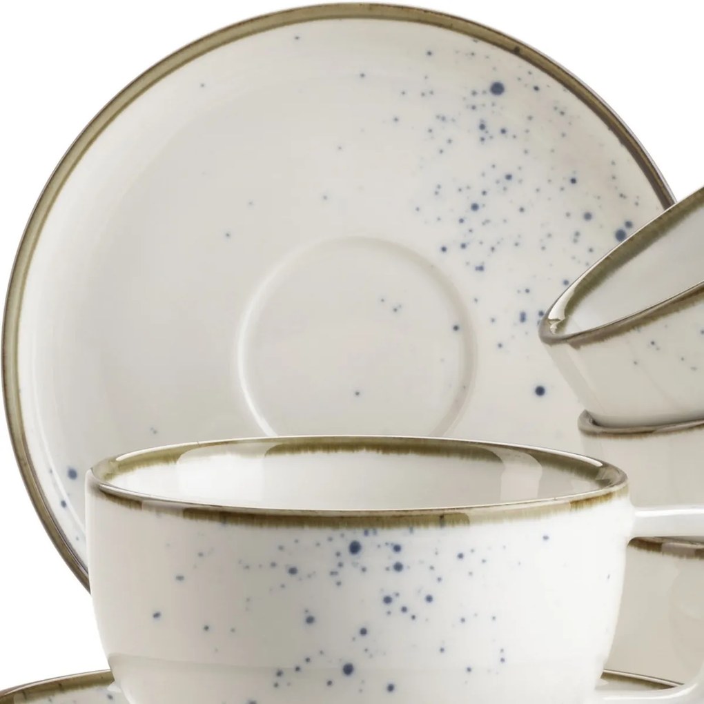 Mäser 8 darabos kávéscsészészett Pintar White kékpöttyös