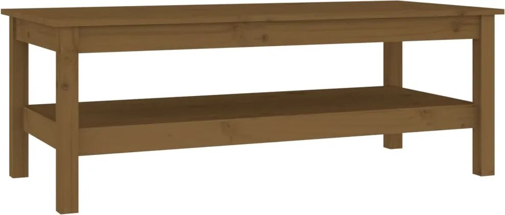 vidaXL mézbarna tömör fenyőfa dohányzóasztal 110 x 50 x 40 cm