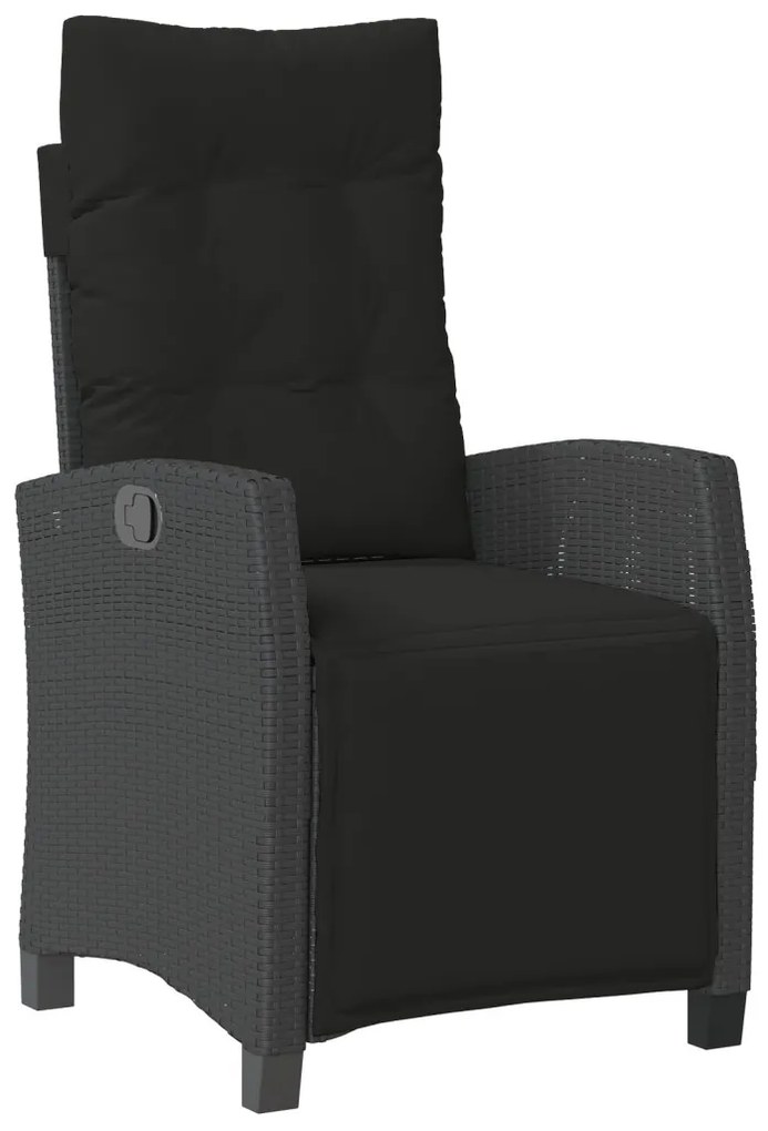 9 részes Kerti Étkezőszett Fekete Poly Rattan