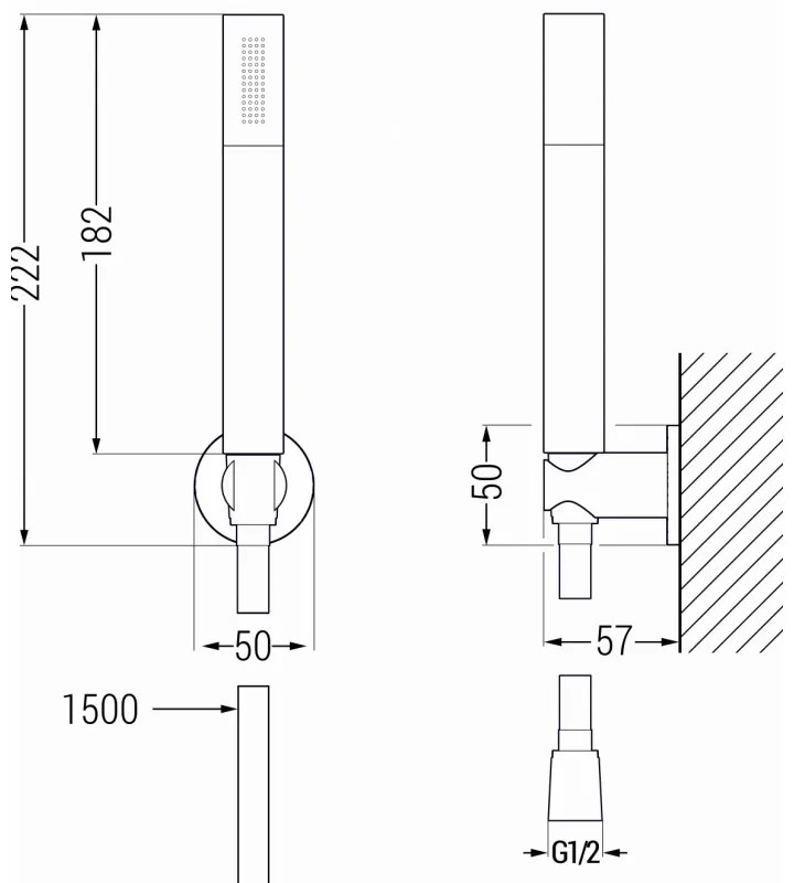 Mexen Zero R70 fürdőszett, fekete, 71103R70-70