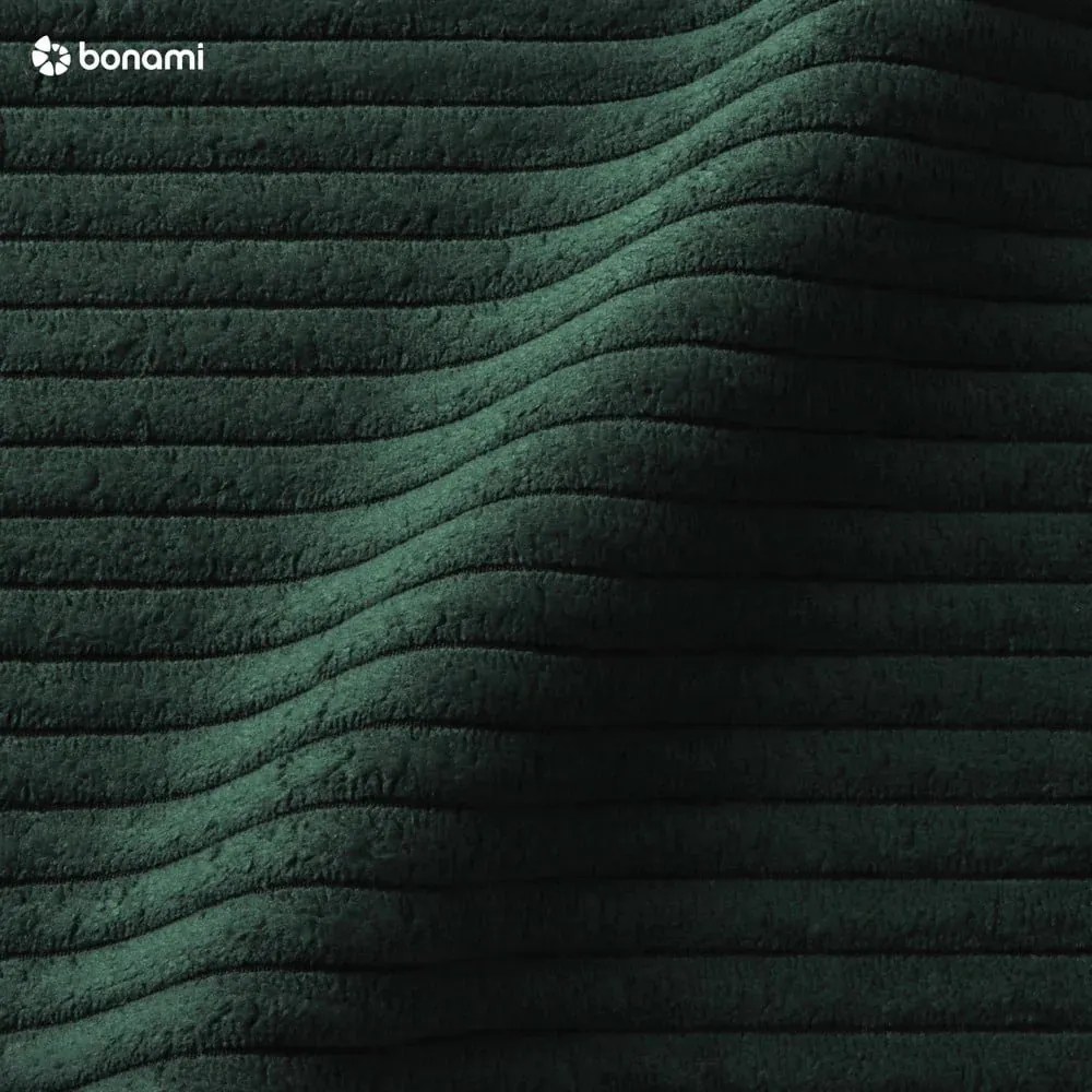 Sötétzöld kordbársony kinyitható sarokkanapé (variálható) Brave Dave – Miuform