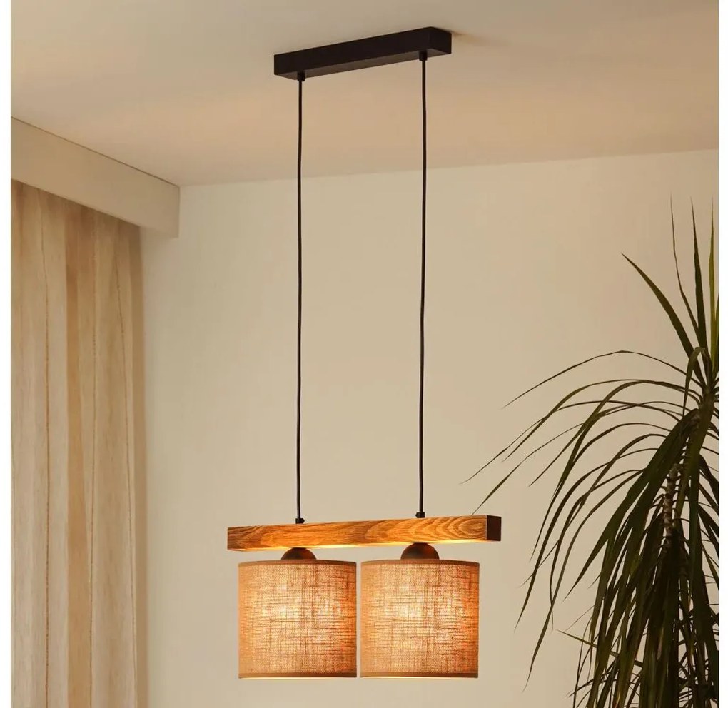 Brilagi Brilagi - Csillár zsinóron FOREST 2xE27/15W/230V fenyő/barna/fekete BG1722