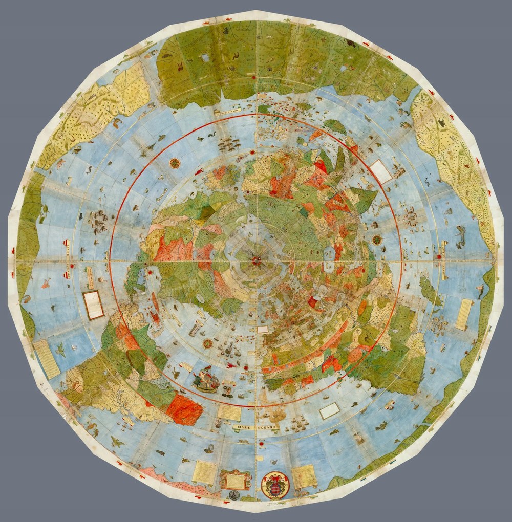 Lapos föld Világtérkép Urbano Monte 1587 méret 90x90 cm