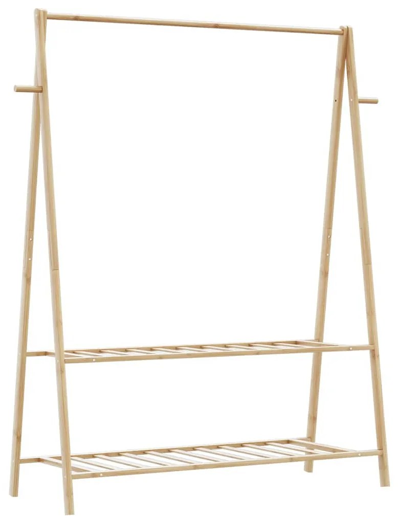 bambusz ruhaállvány polcokkal 132 x 45,5 x 150,5 cm