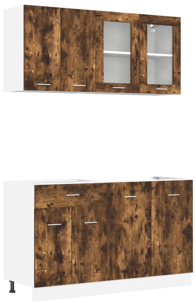 Konyhaszekrény garnitúra 4 pcs Füstölt tölgy 140 x 46 x 81.5 cm