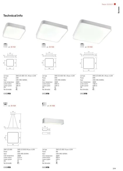 Redo 01-1124 – LED Csillár zsinóron SCREEN LED/48W/230V 3000K
