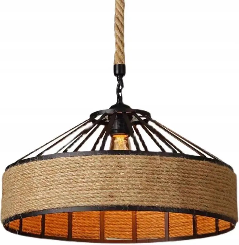 Kenderkötél mennyezeti lámpa eredeti juta kötéllel 50 cm átmérő
