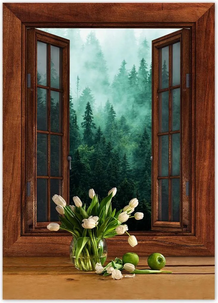 Poszterek 50x70 Erdő Köd Tájkép Utazás