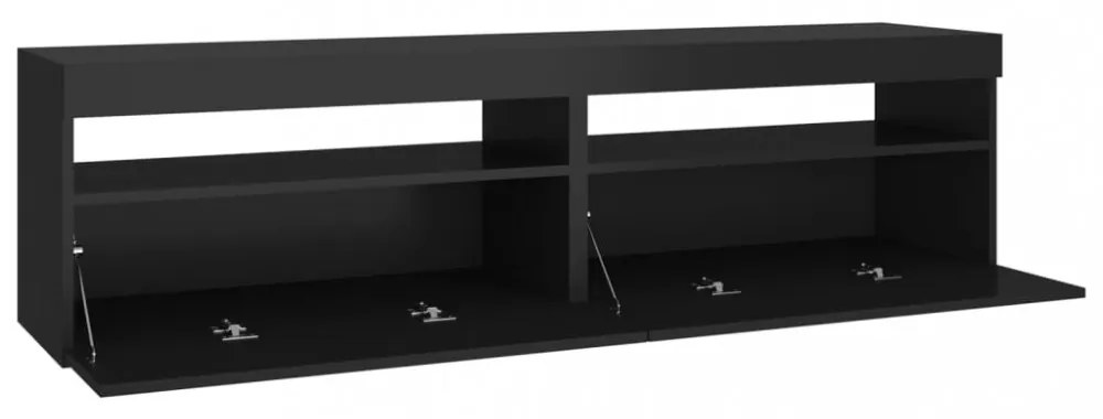 2 db fekete TV-szekrény LED-világítással 75 x 35 x 40 cm