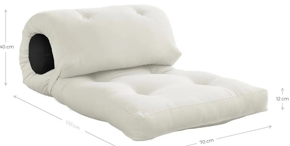 Szürkésbézs futon matrac 70x200 cm Wrap Linen Beige/Dark Grey – Karup Design
