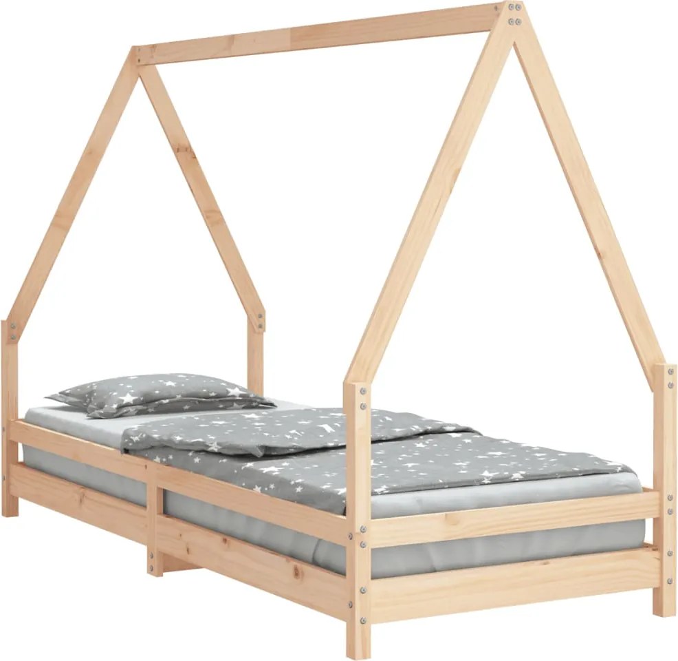 vidaXL tömör fenyőfa gyerekágykeret 90 x 200 cm