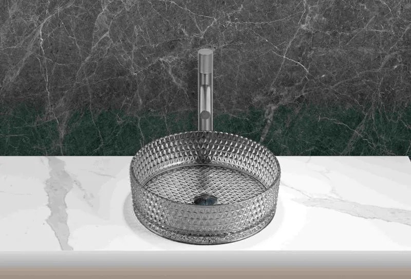 AREZZO design GLAM üvegmosdó, világosszürke