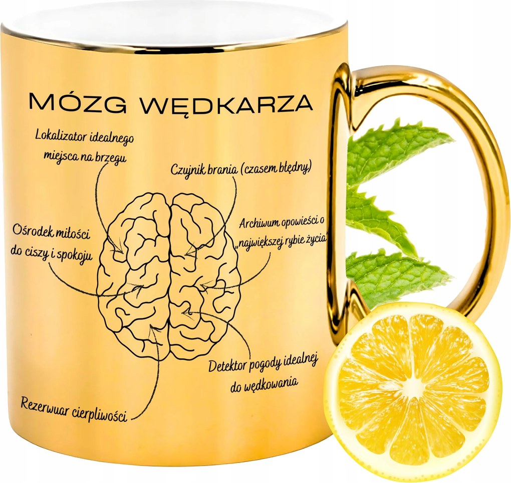 Arany csillogó horgász agy bögre ajándék fényképes nyomtatással