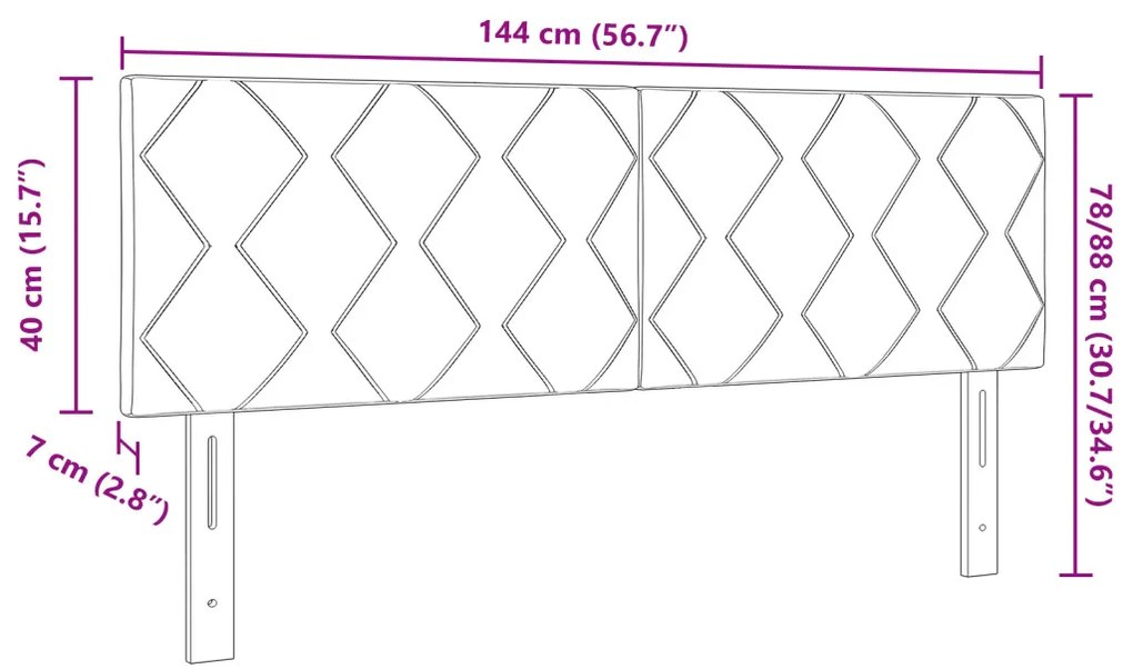 Fejtámla LED -es lámpákkal fejtámlával Barna 144 cm szövet