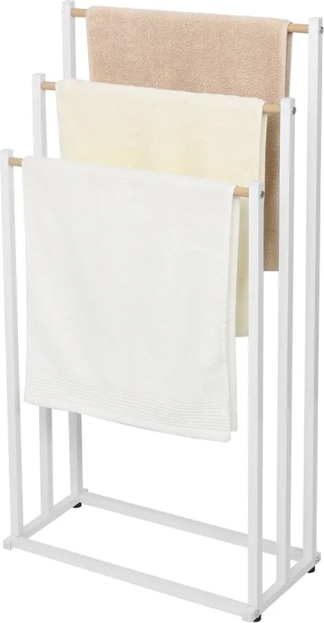 Törölközőtartó állvány, fehér, POLDO