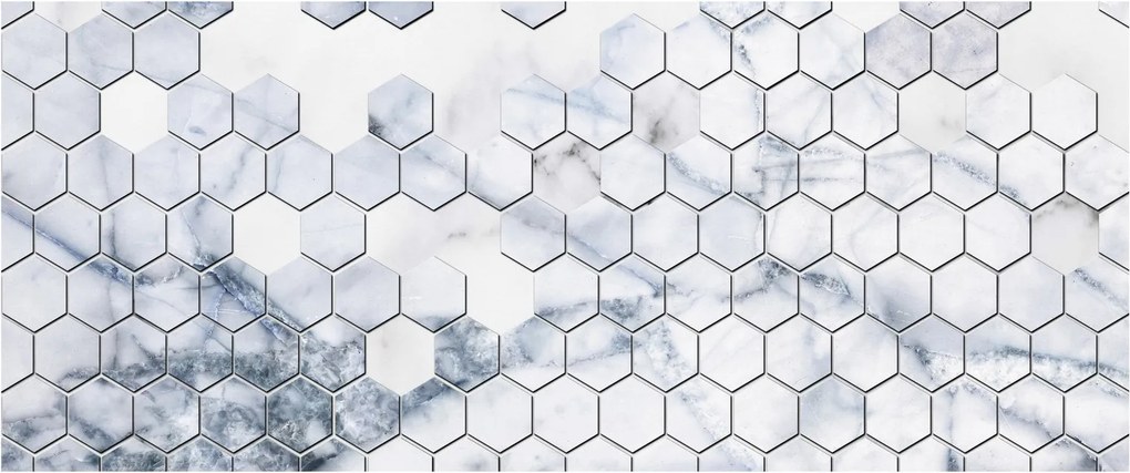 Kép - Márványozott hatszög (120x50 cm)